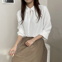 마이시즌 여성용 블로썸 진주 셔링 블라우스