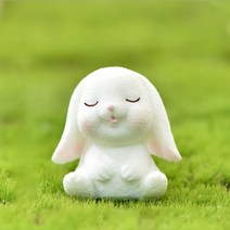 홈데코 미니어처 장식 모형 06 눈 감은 토끼, 혼합색상