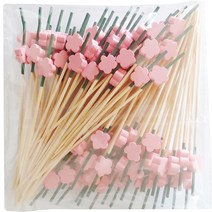 대나무 매화꽃 픽 핑크 9cm MP105, 100개, 1개입