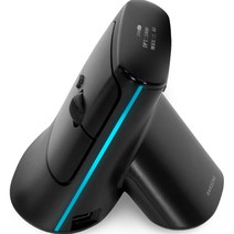 한성컴퓨터 OLED 듀얼무선 저소음 버티컬 마우스, VM330 OfficeMaster, 블랙