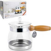 키친프리 모던 인덕션 내열유리 주전자 편수, 1.3L