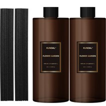 쿤달 퍼퓸 디퓨저 리필 500ml + 섬유스틱 7p 세트, 플라워가든, 2세트