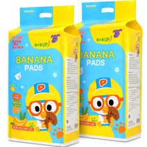 뽀로로 강아지 배변패드 바나나향 초대형 70g, 50개입, 2개