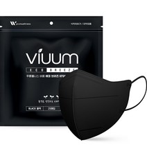 비움 에코 브리즈 새부리형 마스크 중형 KF94, 25개입, 1개, 블랙