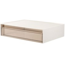 델리 서랍형 투명칸 데스크 수납 오거나이저 1칸 PK104, 화이트, 1단