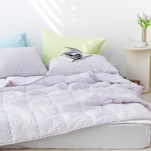 아망떼 허니듀 체크 시어서커 리플 여름 이불패드 세트