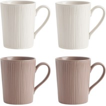 르난세 휘게 머그잔 2종 x 2p 세트 430ml, 크림, 로즈핑크, 1세트