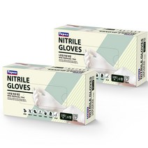 테이팩스 니트릴장갑 100p, 화이트, 소(S), 2개