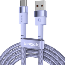 투키 3A 파워코어 USB-A to C타입 고속 충전 케이블, 퍼플, 1개, 1m