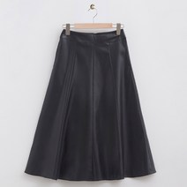 로엠 레더 롱 플레어 스커트