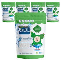 조이라이프 물먹는 리필용 조이 제습제 1kg x 5개 + 라텍스 고무장갑 + 부직포 20장, 1세트