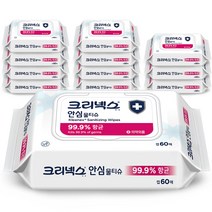 크리넥스 안심 물티슈 캡형, 60매, 12개