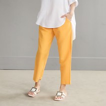 여성용 데사르 린넨 밴딩 팬츠