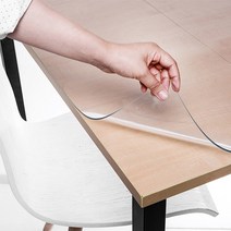쾌청 식탁용 라운드컷 테이블 매트, 투명, 가로 160cm x 세로 80cm x두께 3mm