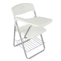 레투스토 접이식 일체형 컬러 받침대 책상 의자, 화이트, 1개