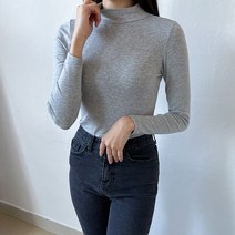 투데이앤룩 여성용 속기모 반목 긴팔 목폴라