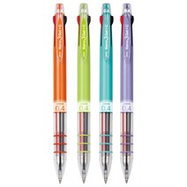 자바펜 0.4mm 나노3겔&C 다색펜 4p, 오렌지, 라임, 민트, 라벤더, 1세트