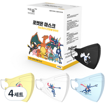 어린숨 엣지 포켓몬 아트 전설 환상을 찾아라 심볼 마스크 아동용 소형 3종 x 10p + 랜덤발송 세트, 30개입, 4세트, 개굴닌자