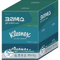 크리넥스 실크소프트 프리미엄 미용티슈 2겹, 200개입, 6개