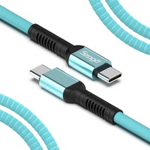 서가 메탈 패브릭 초고속 충전 케이블 C to C PD 60W, 1.5m, 민트, 1개