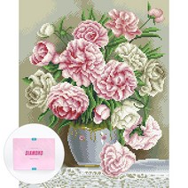 디클레어 액자 캔버스형 보석십자수 DIY 키트 40 x 50 cm, 화사한 모란, 1세트