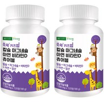 건국유업 쑥쑥 키즈업 칼슘 마그네슘 아연 비타민D 츄어블 180g, 2개, 120정