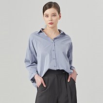 탱커스 여성용 카라넥 베이직 루즈핏 긴팔 셔츠 TU1BL004L0