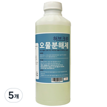 허브크린 오물분해제 하수구 배수구 세정제 머리카락 냄새 분해, 1kg, 5개