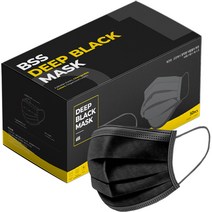비에스에스마스크 일회용 딥블랙 마스크 성인용, 50개입, 1개, 검정색