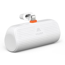밸류엠 PD 20W 고속 충전 일체형 도킹 보조배터리 아이폰, 화이트, VM-B2PA5PD20W8P(8핀)