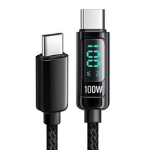 홈플래닛 디스플레이 C타입 C to C PD 100W 초고속충전 케이블, 1.2m, 블랙