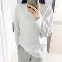 라미르 여성용 부드러운 루즈핏 라운드 긴팔 티셔츠