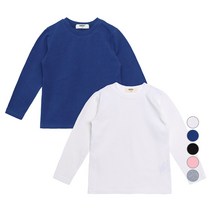 유라비 아동용 베이직 라운드 기본티셔츠 2p