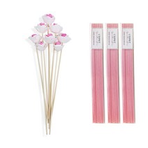 레스쁘리 미니로즈 조화 8p + 디퓨저 스틱 30p, 조화 (핑크), 스틱 (핑크), 1세트