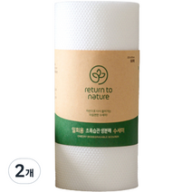 리턴투네이처 제로 웨이스트 식물성 PLA 생분해 일회용 수세미 60p, 화이트, 60개입, 2개