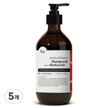 수오가닉 퍼퓸 아로마 샴푸 바디워시 프루트샤워, 1000ml, 5개