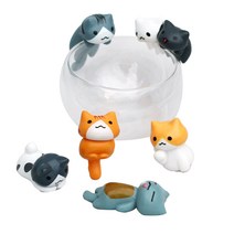 아침향기 고양이 피규어 6종 세트, 1세트