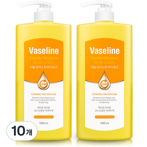 바세린 24h 고보습 대용량 바디로션 더블 모이스춰, 1000ml, 10개