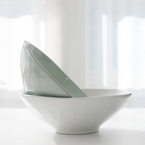 쓰임 엘포레 면기 2p 세트, 리프그린 + 크림화이트, 1세트