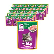 위스카스 고양이 주식 파우치 참치, 80g, 24개