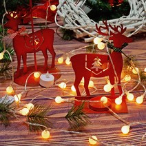 [쿠팡수입] 크리스마스 LED 앵두 줄 전구 100구   리모컨, 웜 화이트