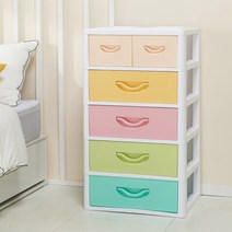 훼미리산업 코디 화이트칼라 스마일 5단 서랍장, 혼합색상, 1개