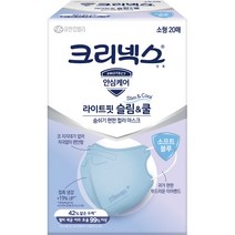 크리넥스 라이트핏 슬림앤쿨 마스크 블루 소형, 20개입, 1개, 소프트블루