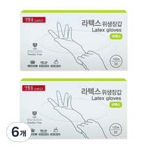 생활을그리다 라텍스 위생장갑 M, 중(M), 6개