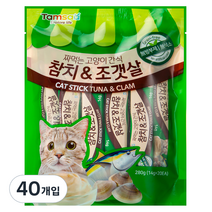 탐사 국내생산 짜먹는 고양이간식, 참치 + 조갯살, 14g, 40개입