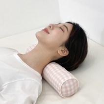 집콕 베개 메밀, 체크 핑크, 1개
