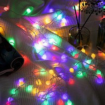 [쿠팡수입] 크리스마스 LED 앵두 줄 전구 100구   리모컨, 멀티