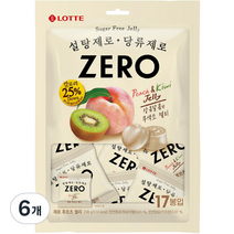 롯데제과 제로 후르츠 젤리 츄잉젤리, 6개, 238g