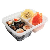사각 3칸 PP 내열 일회용 반죽용기, 50개입, 1개