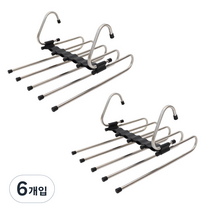 하늬통상 5단 바지걸이, 블랙, 6개입